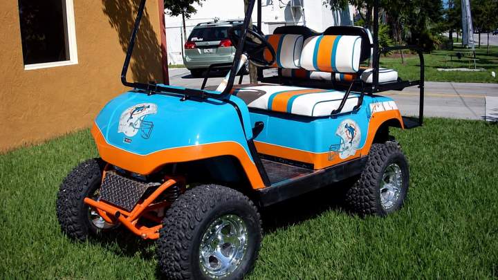 Personalized blue golf cart Kendall