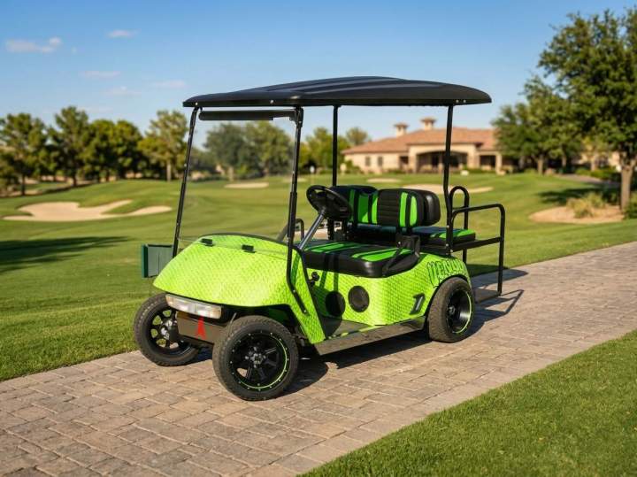 Personalized green golf cart Kendall
