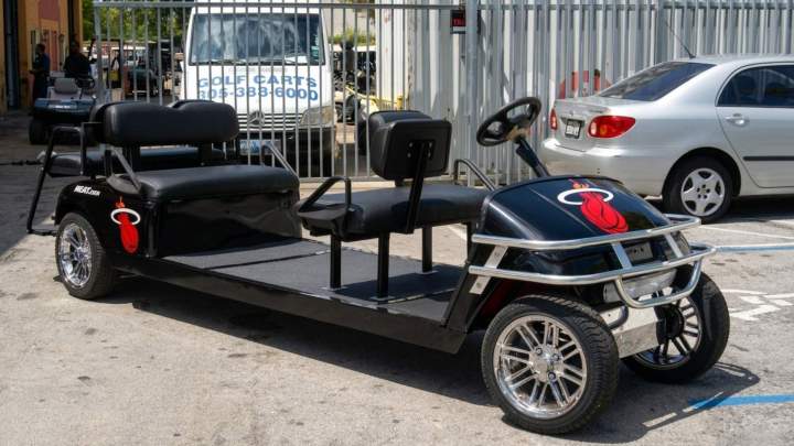 Personalized large black golf cart Kendall