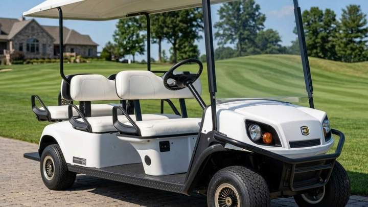 Personalized white golf cart Kendall