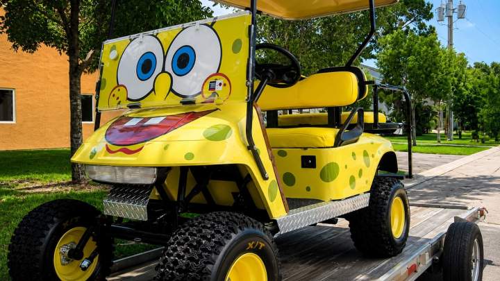 Personalized yellow golf cart Kendall