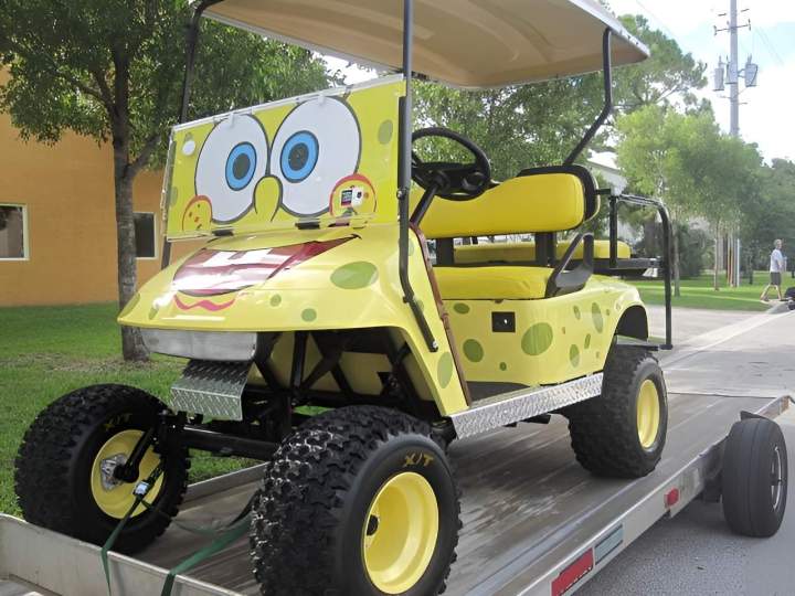 Sponge Bob golf cart theme front left Kendall