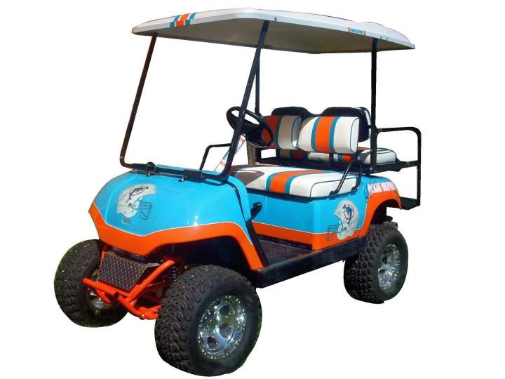 Fondo blanco para carrito de golf con delfines de Miami Kendall